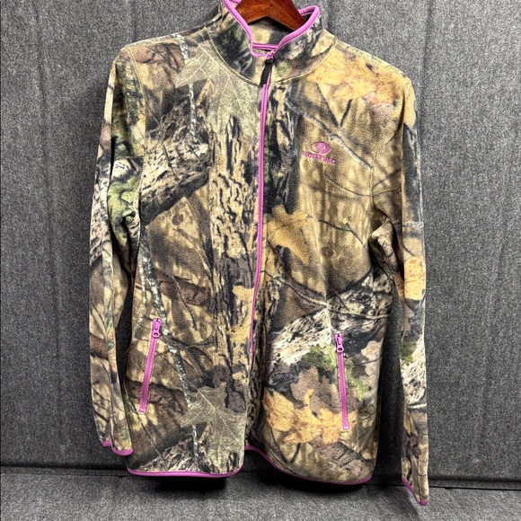 Mossy Oak Camouflage Jacket with Purple Trim - Picture 1 of 3